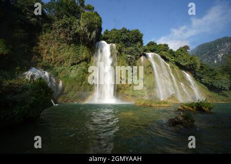 Ban Gioc waterfall in Cao Bang province northern Vietnam Stock Photo