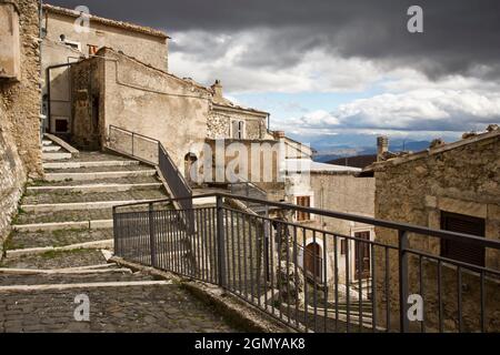 Village, Castel del Monte, L'Aquila, Abruzzo, Italy, Europe Stock Photo