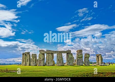 Stonehenge Stone Circle on Salisbury Plain in Wiltshire, England. Stock Photo