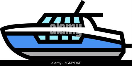 cabin cruiser boat color icon vector illustration Stock Vector Image ...