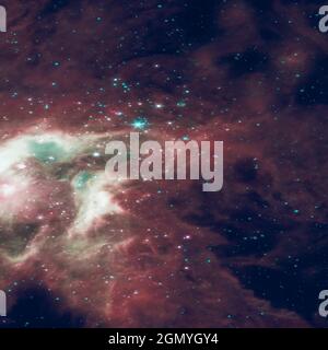 Abstract Multicolored Smooth Bright Nebula Galaxy Artwork Background Stock Photo