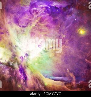 Abstract Multicolored Smooth Bright Nebula Galaxy Artwork Background Stock Photo