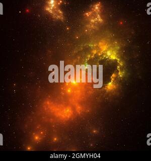 Abstract Multicolored Smooth Bright Nebula Galaxy Artwork Background Stock Photo