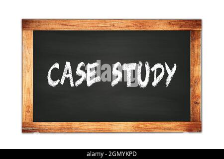 CASE  STUDY text written on black wooden frame school blackboard. Stock Photo