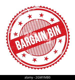 BARGAIN BIN words written on red round stamp sign Stock Photo