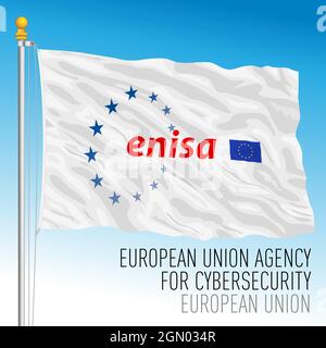European Union Agency for Cybersecurity flag, European Union, vector illustration Stock Vector