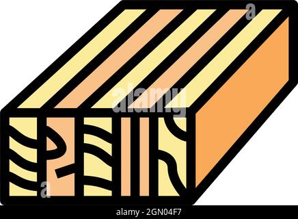 glulam wood color icon vector illustration Stock Vector