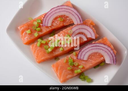 Rakfisk - Norwegian fish dish made from trout or sometimes char, salted ...