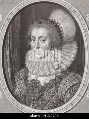 Elizabeth I, 1533 - 1603. Queen of England and Ireland.  The last monarch of the house of Tudor, she was known to her subjects as the Virgin Queen, Good Queen Bess and Gloriana. From an engraving by Willem Jacobsz Delff after a work by Michiel Jansz van Mierevelt Stock Photo