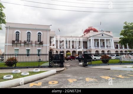 GEORGETOWN, GUYANA - AUGUST 10, 2015: Building of the Parliament in Georgetown, capital of Guyana. Stock Photo