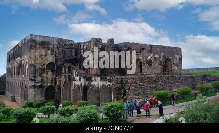 5th Sep 21, Golkonda fort, Hyderabad, India. Ruined structures at Golkonda fort Stock Photo