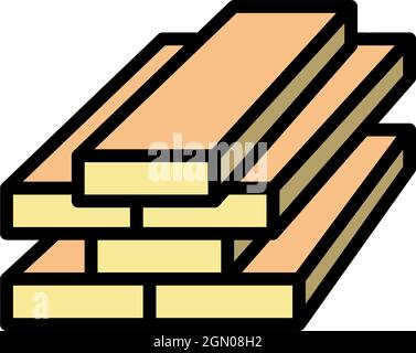 lumber timber color icon vector illustration Stock Vector