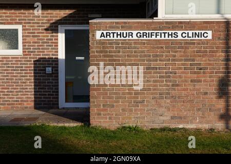 Exterior view of the doctor surgery Arthur Griffiths Clinic in Pagham, UK. Stock Photo