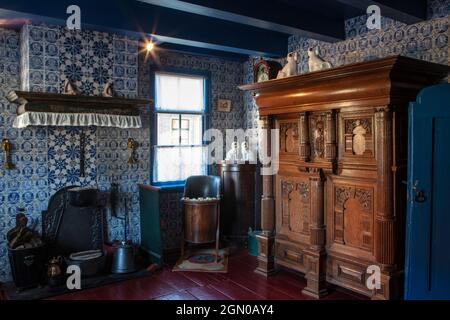 Epoch style room in the Cultuur Historisch Museum Sorgdrager, Hollum, Ameland, West Frisian Islands, Friesland, Netherlands, Europe Stock Photo