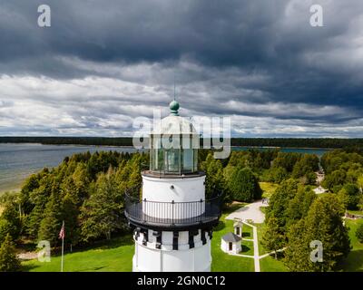 Photograph of the Cana Island Lighthouse, Cana Island County Park, Door County, Wisconsin, USA. Stock Photo