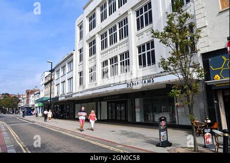 The closed down Debenhams Department store in Worthing , West Sussex , England , UK  Photograph taken by Simon Dack Stock Photo