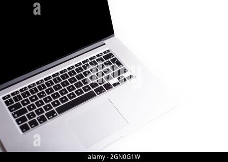 closeup of a laptop pc, isolated on white background  Stock Photo