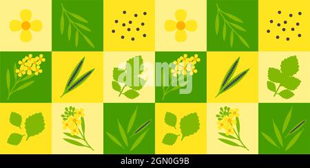 Mustard abstract seamless geometric vector pattern for packaging design Stock Vector