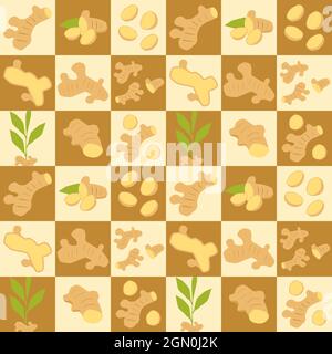 Ginger abstract seamless geometric vector pattern for packaging design Stock Vector