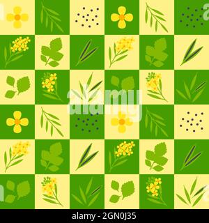 Mustard abstract seamless geometric vector pattern for packaging design Stock Vector