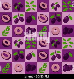 Black Olive abstract seamless geometric vector pattern for packaging design Stock Vector
