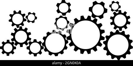 toothed gear wheel symbols isolated on white background vector illustration Stock Vector
