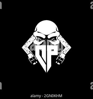 DP Monogram ESport Gaming with Skull Mask Shape Style Vector Stock Vector