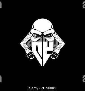 DY Monogram ESport Gaming with Skull Mask Shape Style Vector Stock Vector