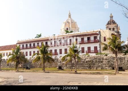 Colonial buildings in Cartagena de Indias, Colombia Stock Photo