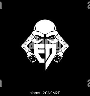 ED Monogram ESport Gaming with Skull Mask Shape Style Vector Stock Vector