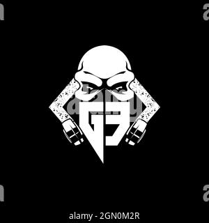 GE Monogram ESport Gaming with Skull Mask Shape Style Vector Stock Vector
