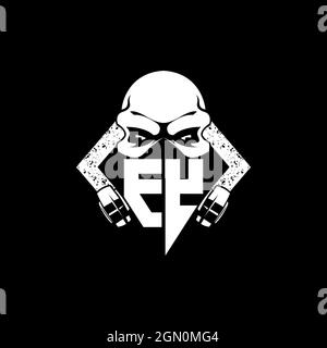 YE Monogram ESport Gaming with Skull Mask Shape Style Vector Stock ...