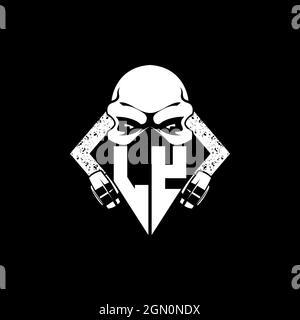 LY Monogram ESport Gaming with Skull Mask Shape Style Vector Stock Vector