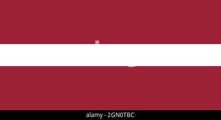 National flag of Latvia original size and colors vector illustration, Latvijas karogs designed by Ansis Cirulis, Latvian flag, Flag of Republic of Stock Vector