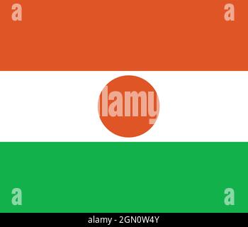 National flag of Niger original size and colors vector illustration, drapeau du Niger sign Republic of Niger, la Nigerienne Niger flag Stock Vector