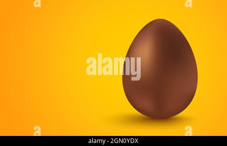 Vector chocolate egg for Easter. Vector illustration of a Chocolate egg for Easter. Vector egg on yellow background. Stock Vector