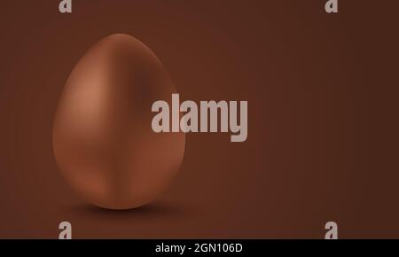 Vector chocolate egg for Easter. Vector illustration of a Chocolate egg for Easter. Vector egg on brown background. Stock Vector