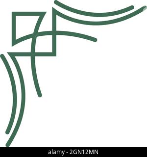 Corner border, ornament icon design template vector Stock Vector