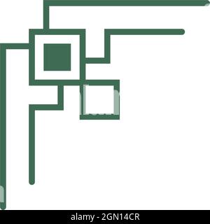 Corner border, ornament icon design template vector Stock Vector
