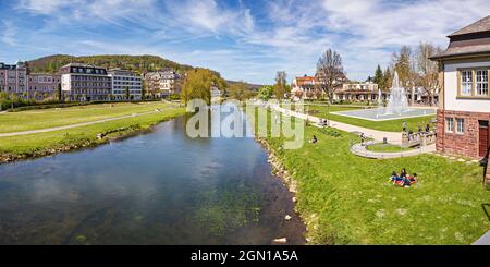 Saale am Rosengarten in Bad Kissingen, Bavaria, Germany Stock Photo