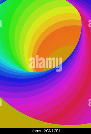 Color Swirl Warmhole Vortex Twist Generative Art background illustration Stock Vector