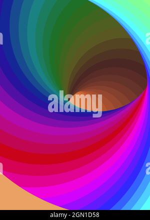 Color Swirl Warmhole Vortex Twist Generative Art background illustration Stock Vector