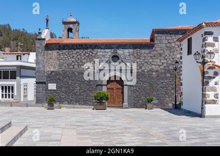 Lateral views of the church known as Sanctuary of the Santo Hermano Pedro situated in Vilaflor and dedicated to the first saint of the Canary Islands Stock Photo