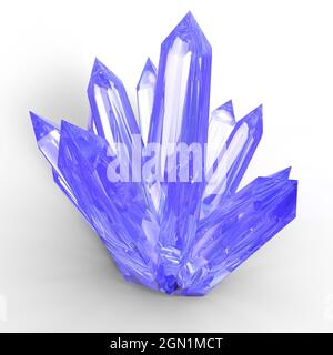 3d-illustration of an isolated giant shiny crystal Stock Photo