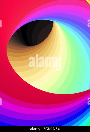 Color Swirl Wormhole Vortex Twist Generative Art background illustration Stock Vector