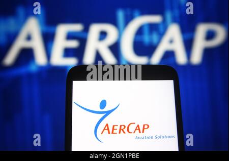 Ukraine. 21st Sep, 2021. In this photo illustration an AerCap Holdings NV logo is seen on a smartphone screen. (Credit Image: © Pavlo Gonchar/SOPA Images via ZUMA Press Wire) Stock Photo