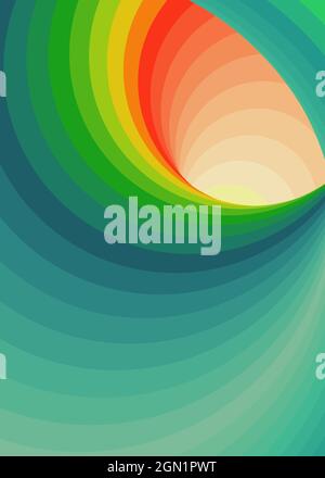Color Swirl Wormhole Vortex Twist Generative Art background illustration Stock Vector