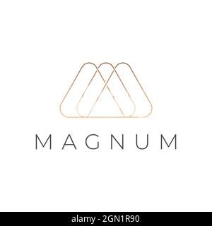 M letter elegant golden logo design. Abstract luxury M initial logo vector template. Stock Vector