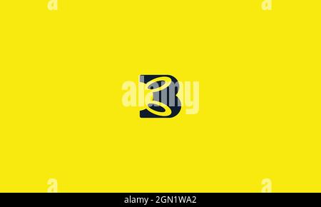 LETTER B AND BUNNY LOGO DESIGN WITH NEGATIVE SPACE EFFECT Stock Vector