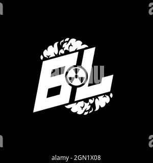 BL Initial ESport Monogram with Shape and Smoke Style template vector Stock Vector